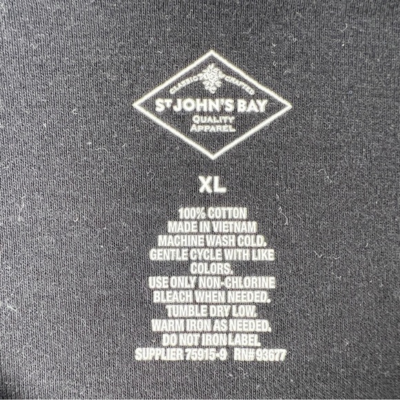 NEW XL ST JOHNS BAY BLACK LONG SLEEVE CLASSIC SHIRT STRETCH - Picture 9 of 10
